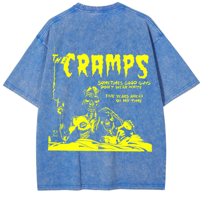 Unisex Vintage Washed The Cramps Rock Band t-Shirt