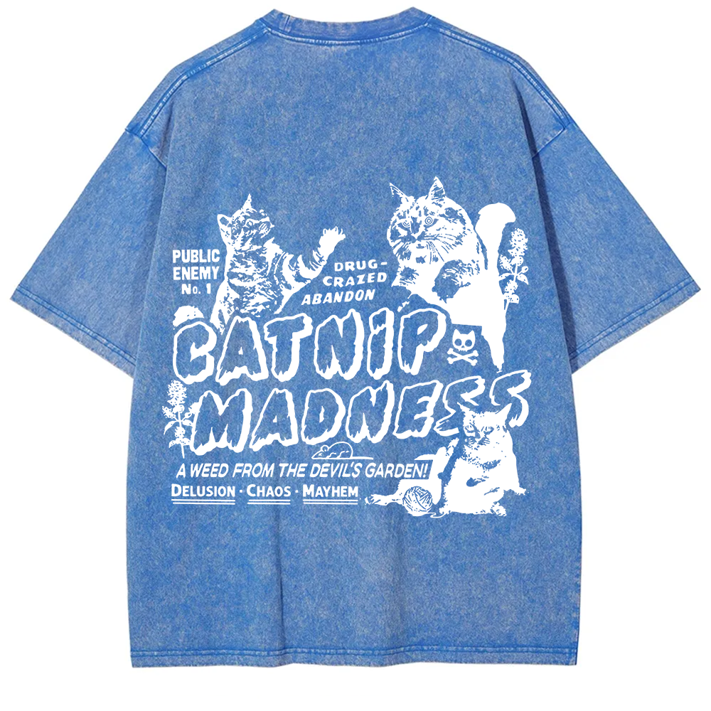 Unisex Vintage Washed catnip madness t-Shirt