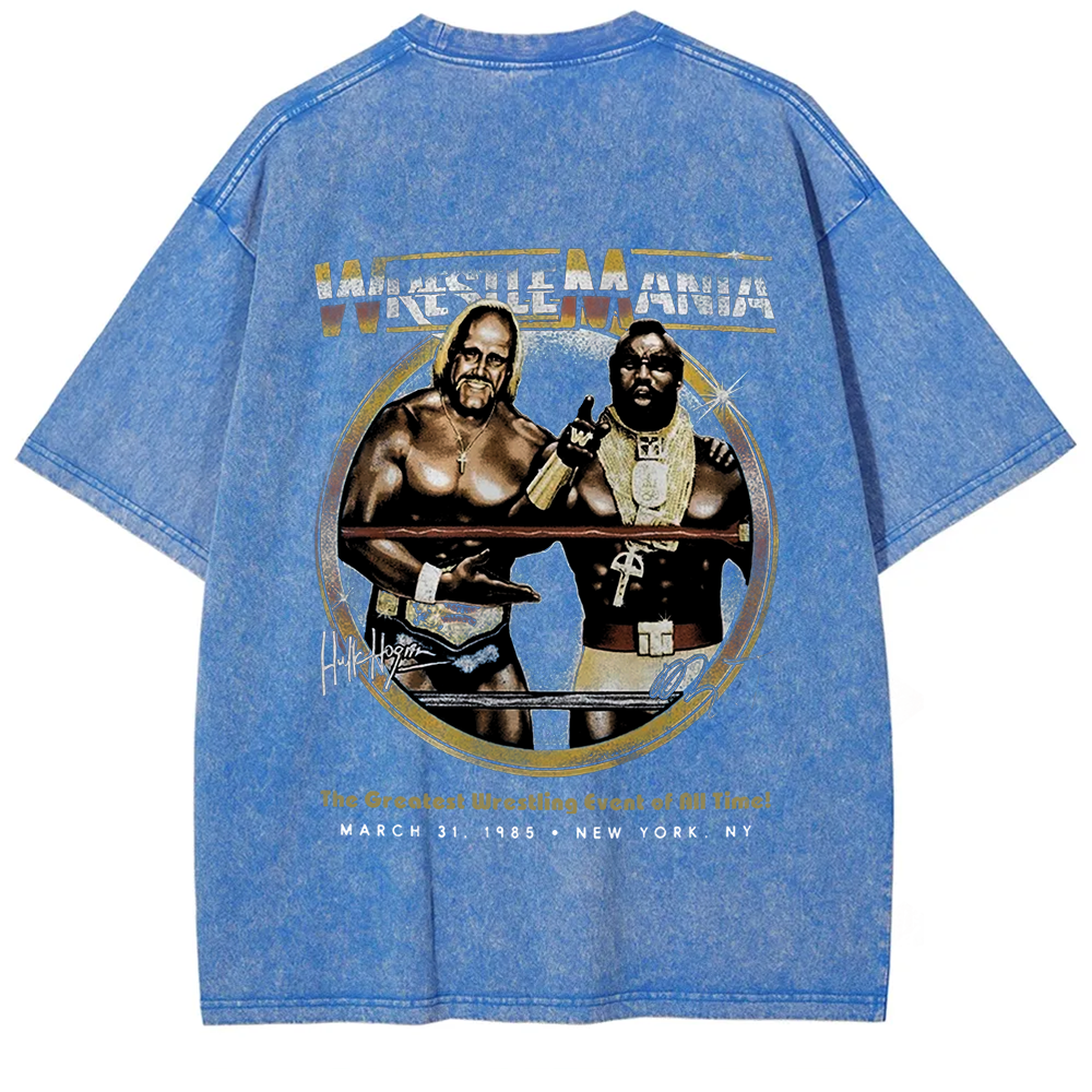 WWE Wrestle Mania - Hulk Hogan vs Mr T Casual Printed t-Shirt