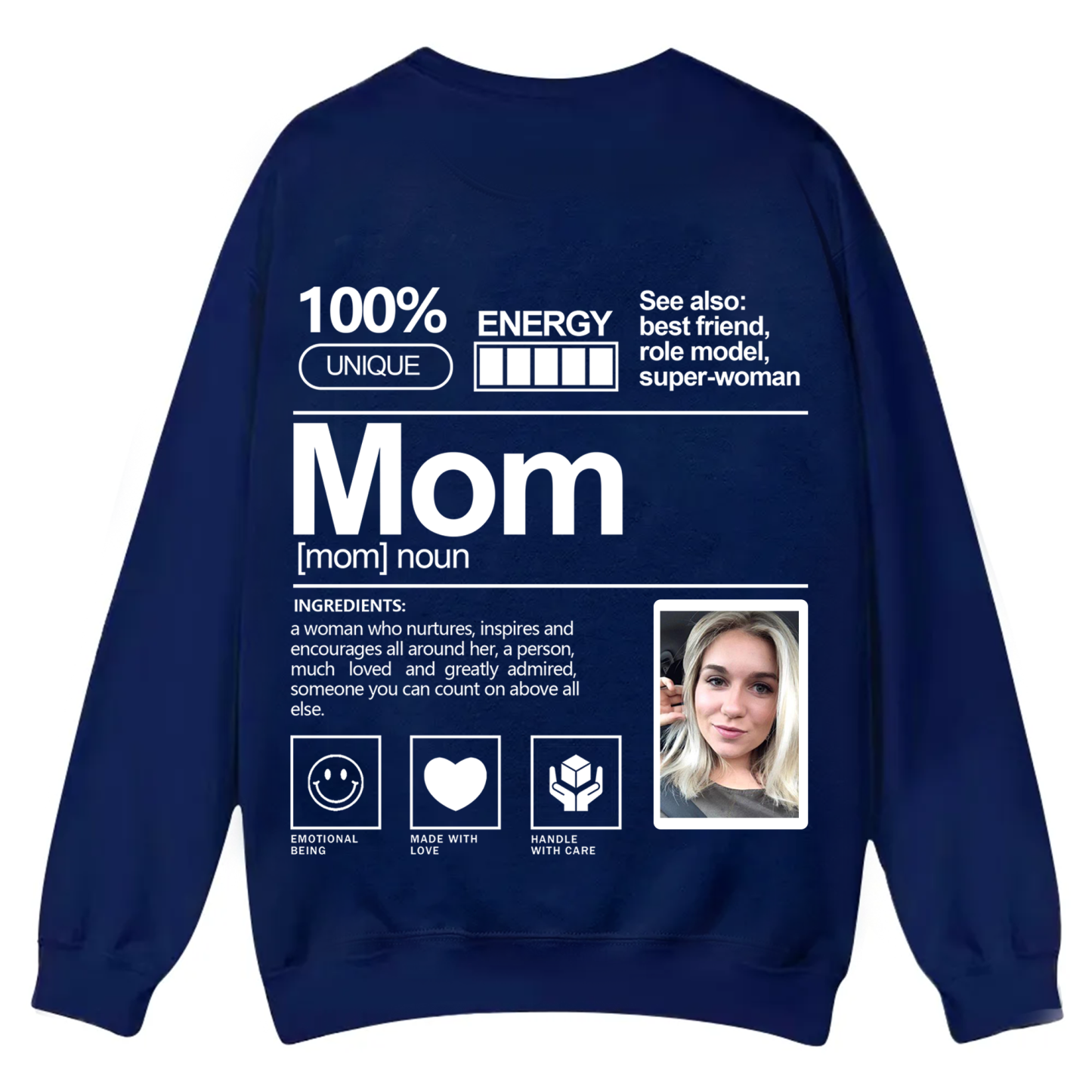 Addcustom  Photo Mom Casual Crewneck Sweatshirt