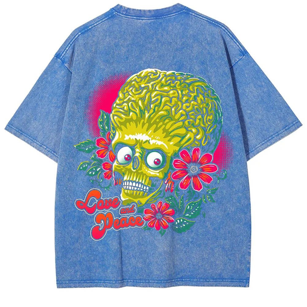 Unisex Vintage Washed  Love and Peace  t-Shirt