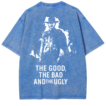 Unisex Vintage Washed The good ,the bad,the ugly, spaghetti Western movie  t-Shirt