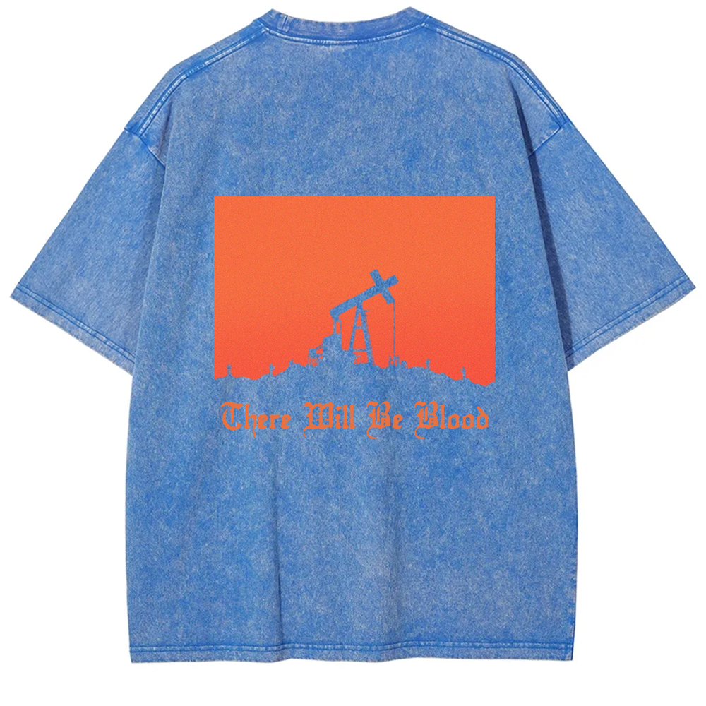 Unisex Vintage Washed  There will be blood， western movie t-Shirt
