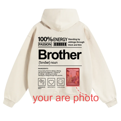 Addcustom Photo Brother Solid Color Hoodie