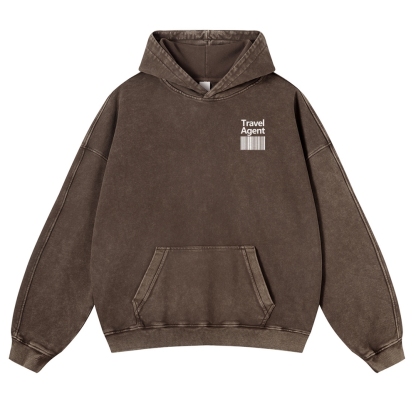 Travel Agent Casual Washed Hoodie