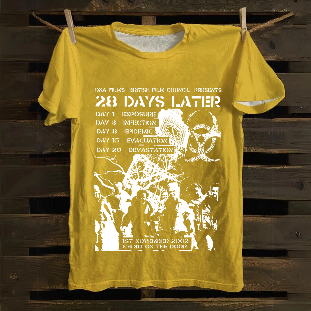 Unisex Vintage 28 Days Later Horror Movie  Cotton T-Shirt