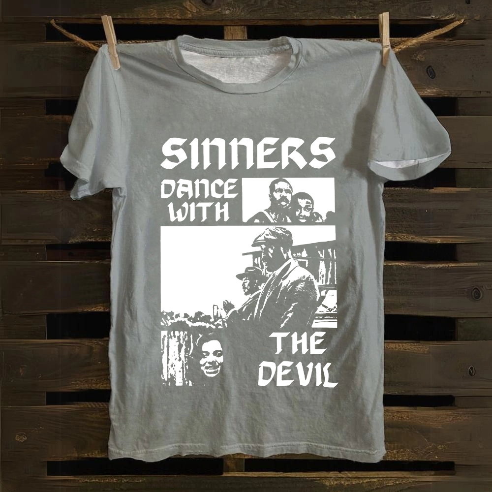 Unisex Vintage Sinners Horror Movie Cotton T-Shirt