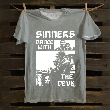 Unisex Vintage Sinners Horror Movie Cotton T-Shirt