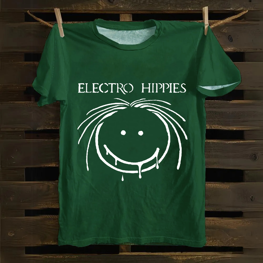 Unisex Vintage Electro Hippies Punk Band  Cotton T-Shirt