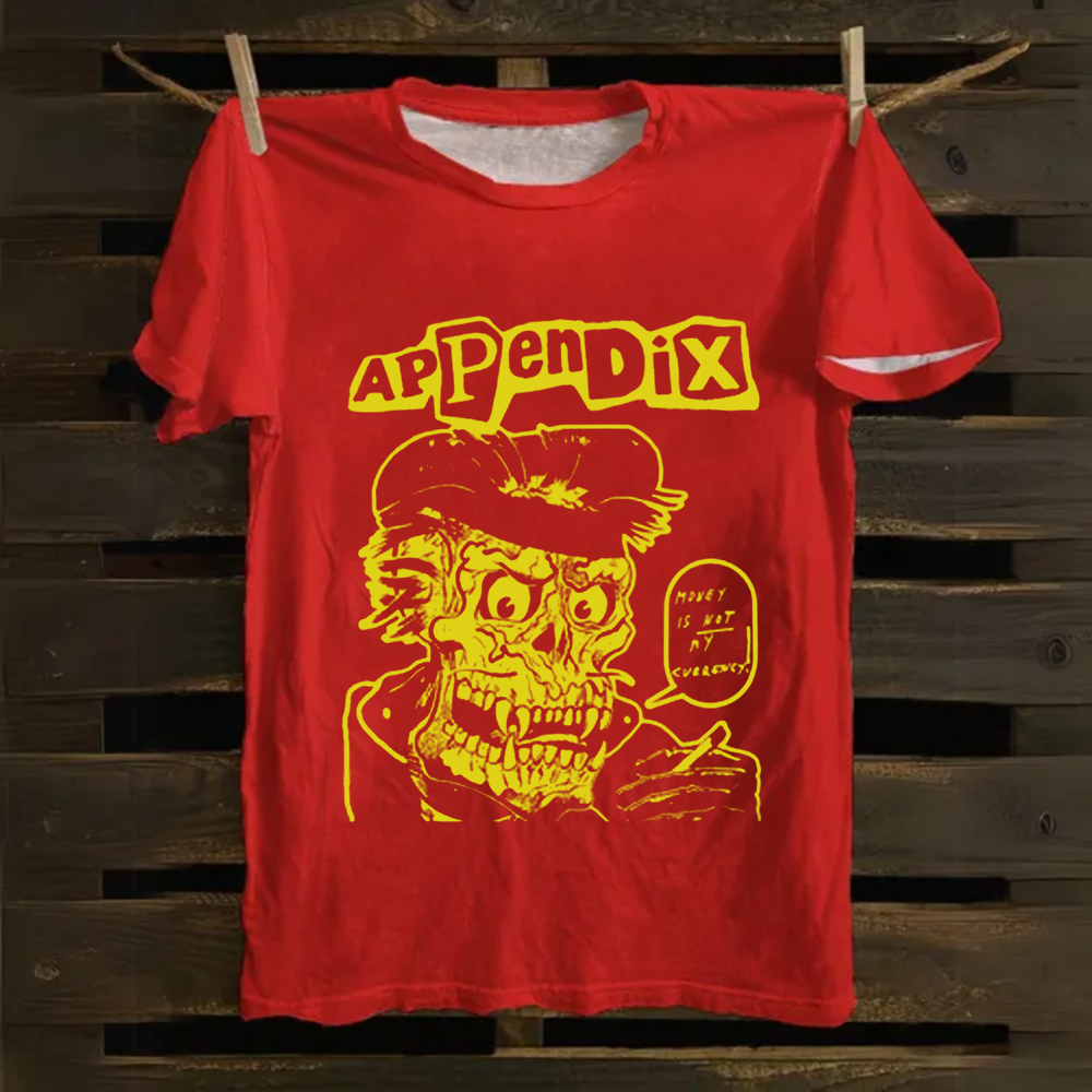 Unisex Vintage Appendix Rock Band  Cotton T-Shirt