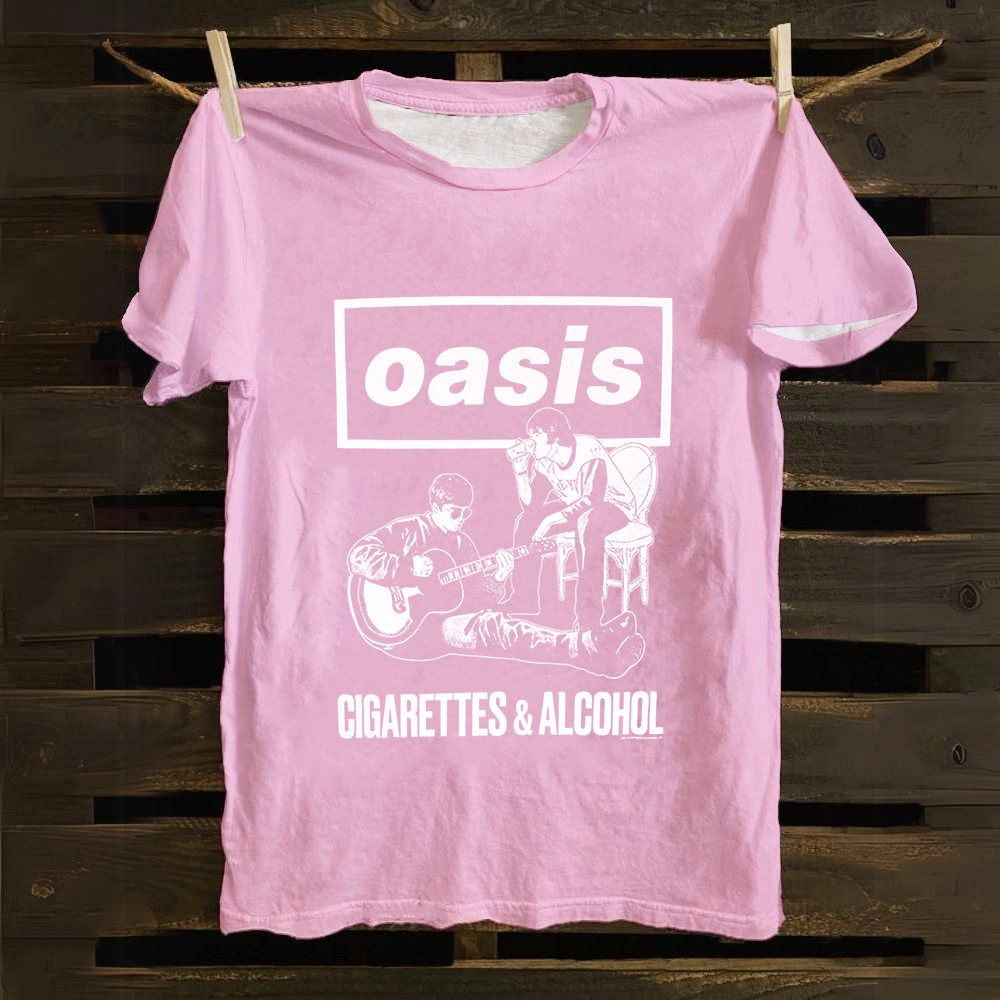 Unisex Vintage Oasis Band Cotton T-Shirt