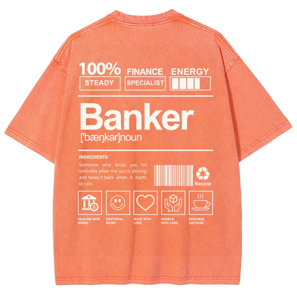 Banker Unisex Fit Washed T-Shirt