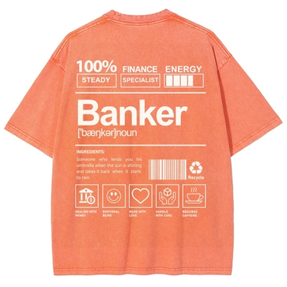Banker Unisex Fit Washed T-Shirt