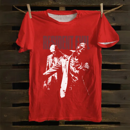 Unisex Vintage Resident Evil Two Zeds Cotton T-Shirt