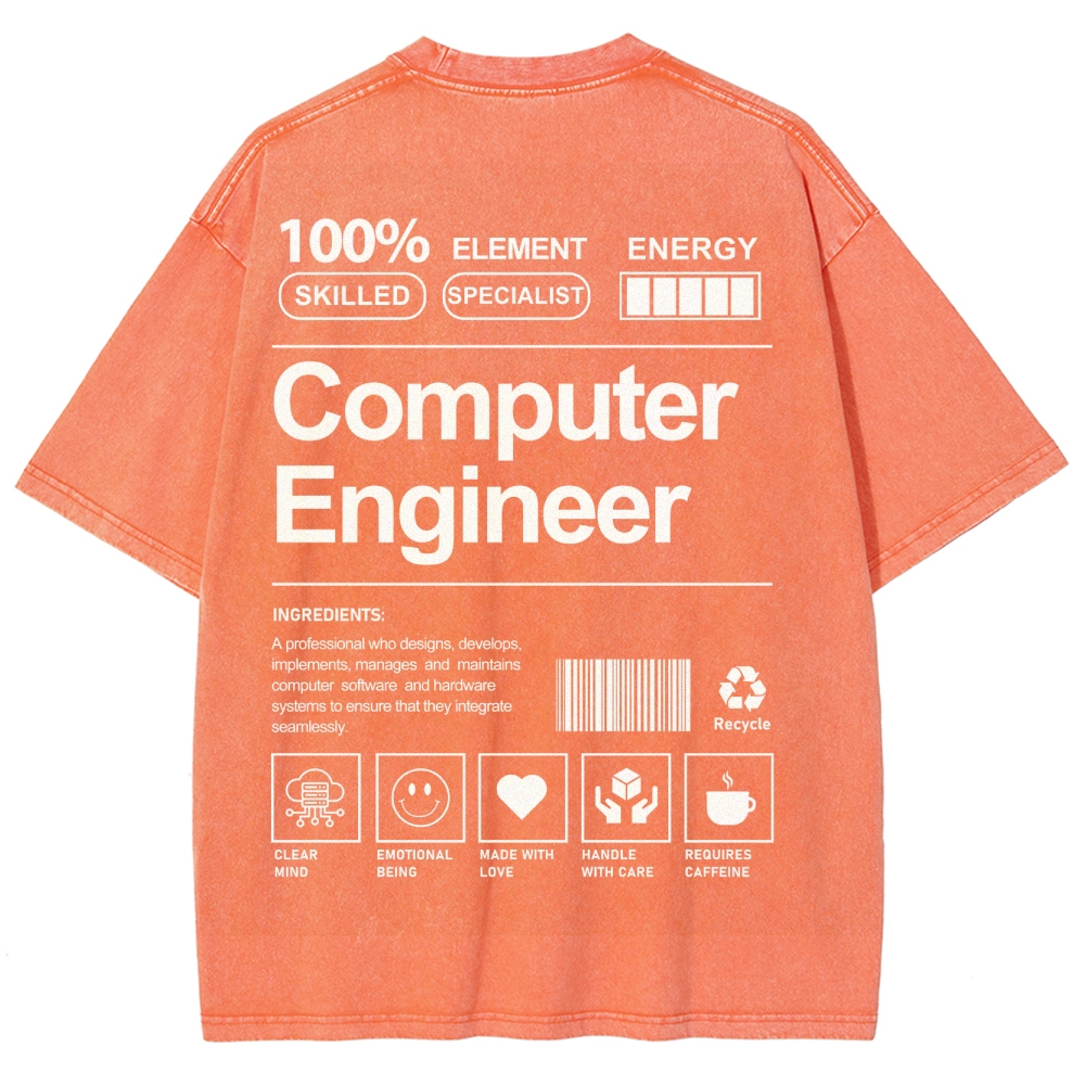 Computer Engineer Unisex Fit Washed T-Shirt