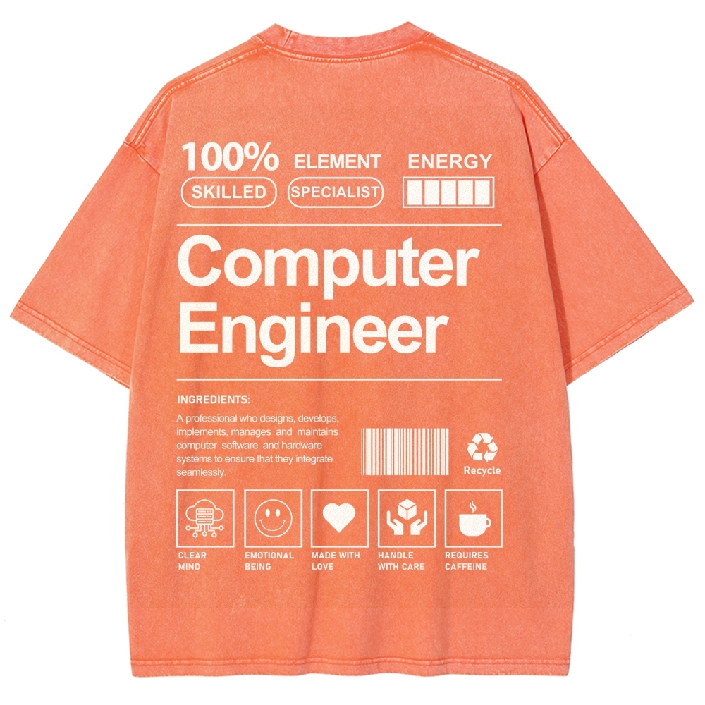 Computer Engineer Unisex Fit Washed T-Shirt