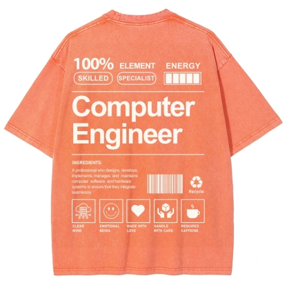 Computer Engineer Unisex Fit Washed T-Shirt