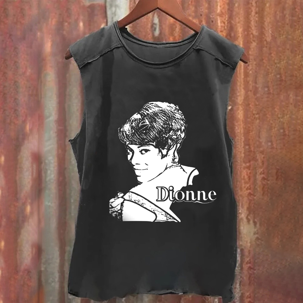 Unisex Vintage Washed Dionne Warwick Singer  Tank Top