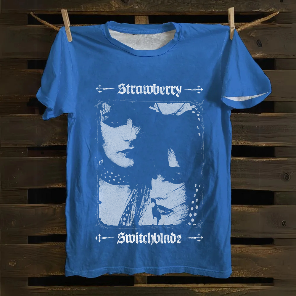 Unisex Vintage Strawberry Switchblade Band  Cotton T-Shirt