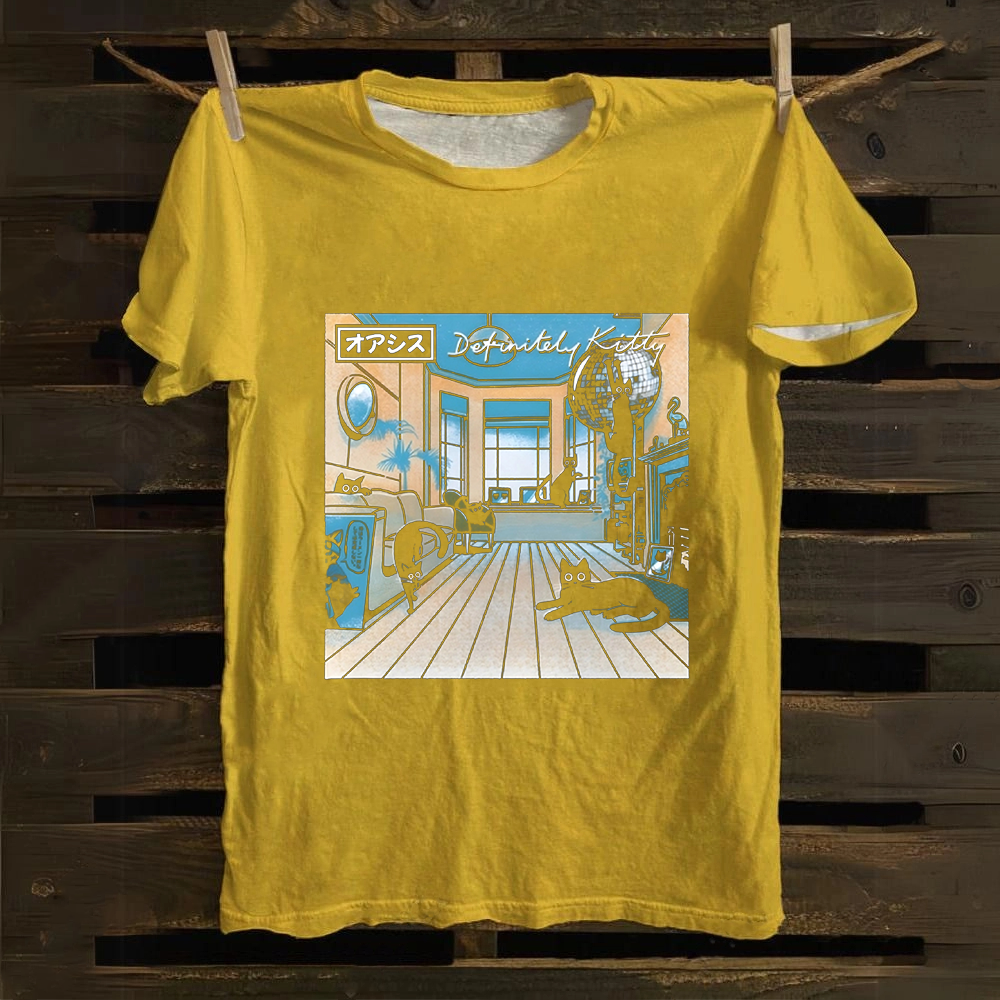 Unisex Vintage Definitely Kitty Cotton T-Shirt