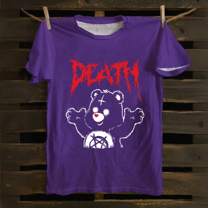 Unisex Vintage  Death Bear Care Bear TV Series  Cotton T-Shirt