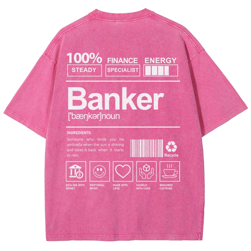 Banker Unisex Fit Washed T-Shirt