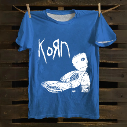 Unisex Vintage Korn Metal Band  cotton T-Shirt