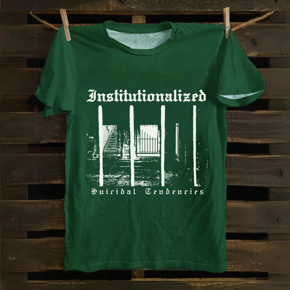 Unisex Vintage  Suicidal Tendencies Band Institutionalized Cotton T-Shirt