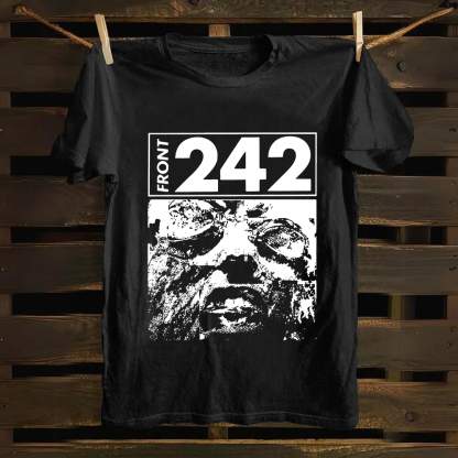 Unisex Vintage  Front 242 Rock Band Cotton T-Shirt