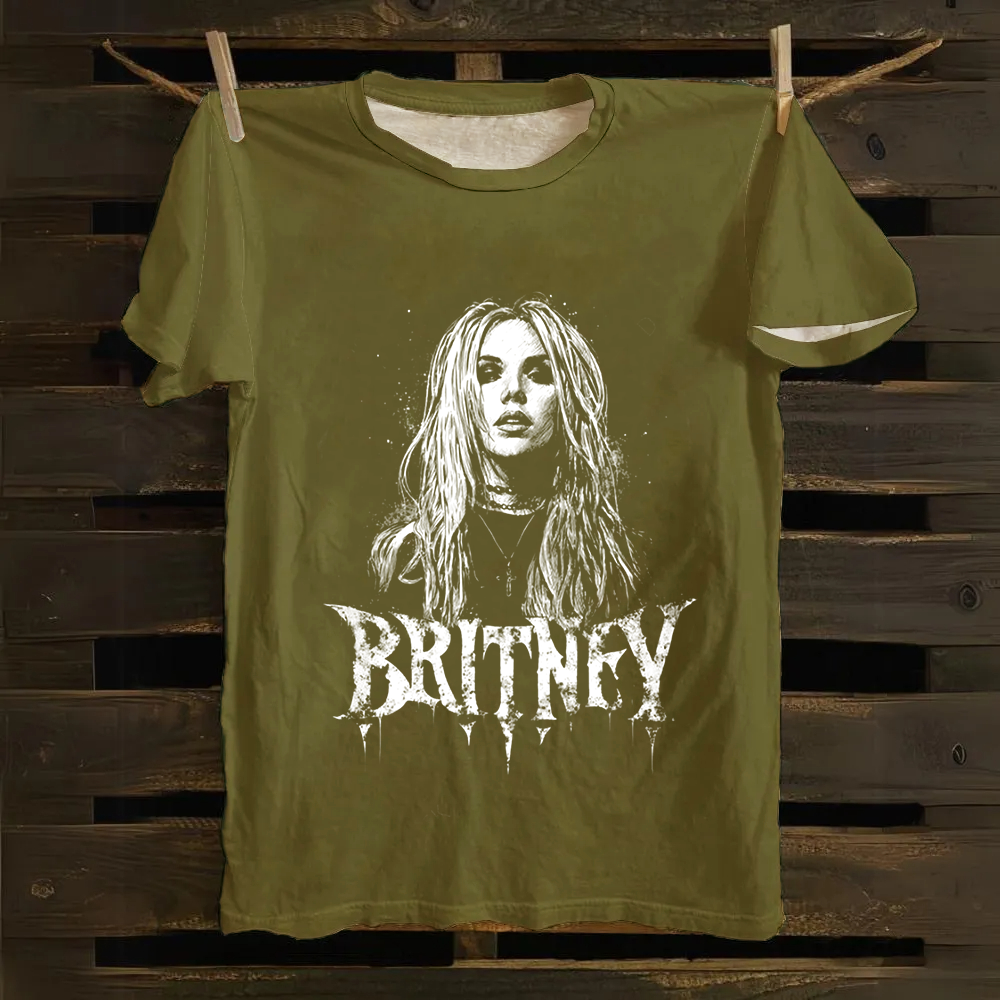 Unisex Vintage  Britney Singer Cotton T-Shirt