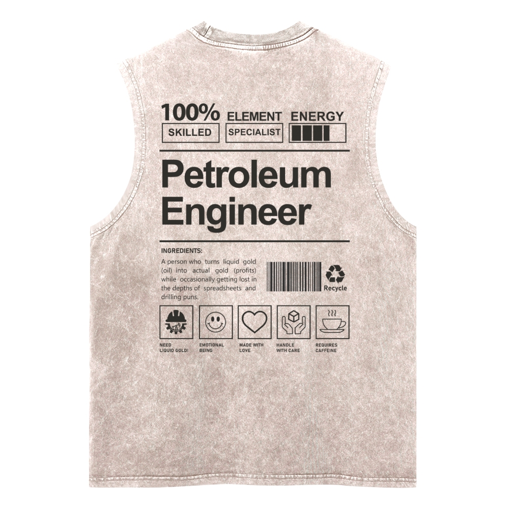 Petroleum Engineer Unisex Washed Tank Top