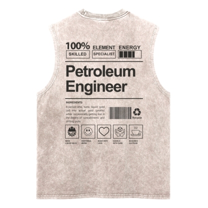 Petroleum Engineer Unisex Washed Tank Top
