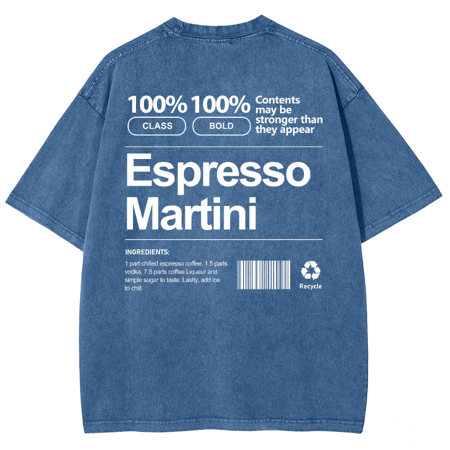 Espresso Martini Unisex Fit Washed Oversized T-Shirt