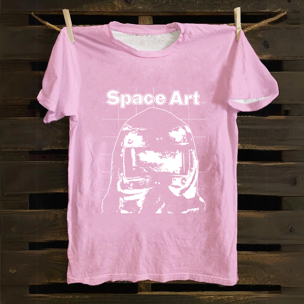Unisex Vintage Space Art Band Cotton T-Shirt