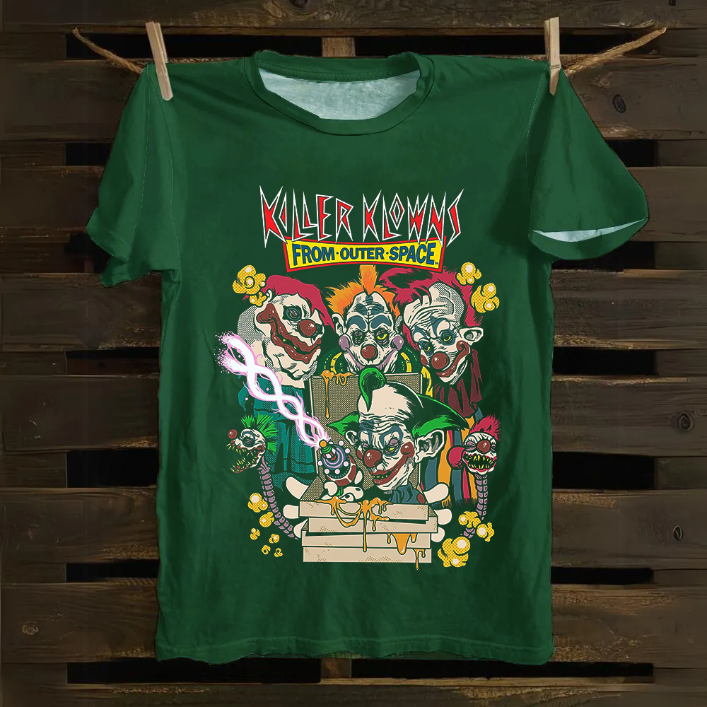 Unisex Vintage Killer Klowns from Outer Space Horror Movie Cotton T-Shirt