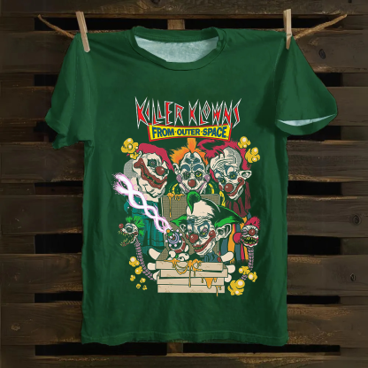 Unisex Vintage Killer Klowns from Outer Space Horror Movie Cotton T-Shirt