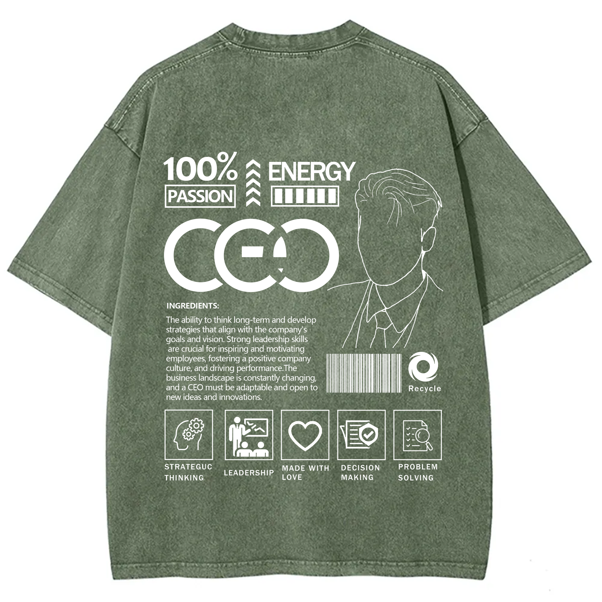 CEO Unisex Fit Washed T-Shirt
