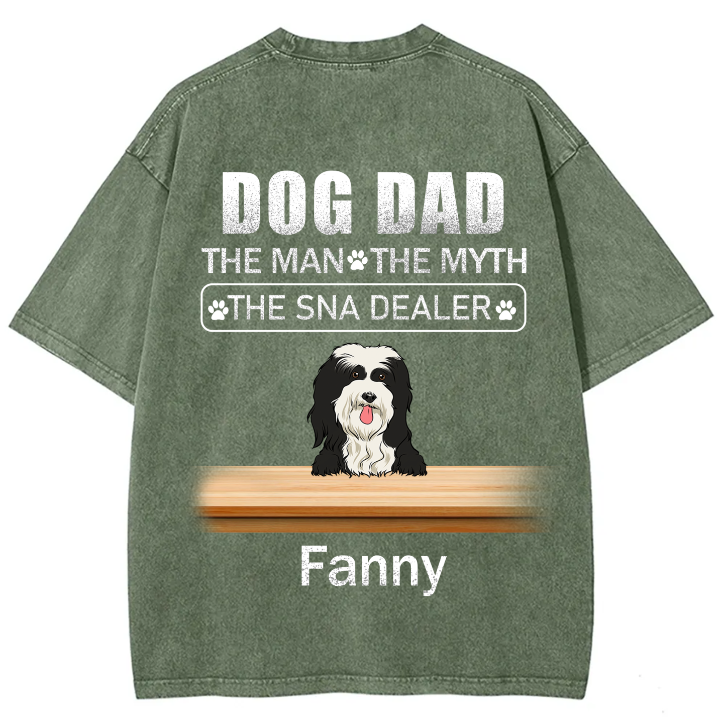 Dog Dad The Man The Myth The Snack Dealer - Personalized Custom Unisex  Washed T-shirt