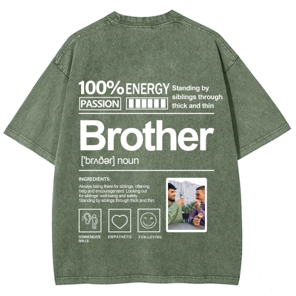 Addcustom Photo Brother Washed T-Shirt
