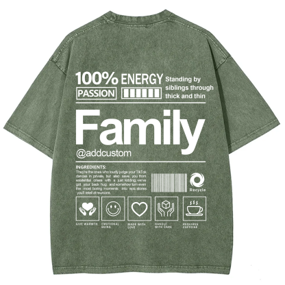 Family Addcustom Washed T-Shirt