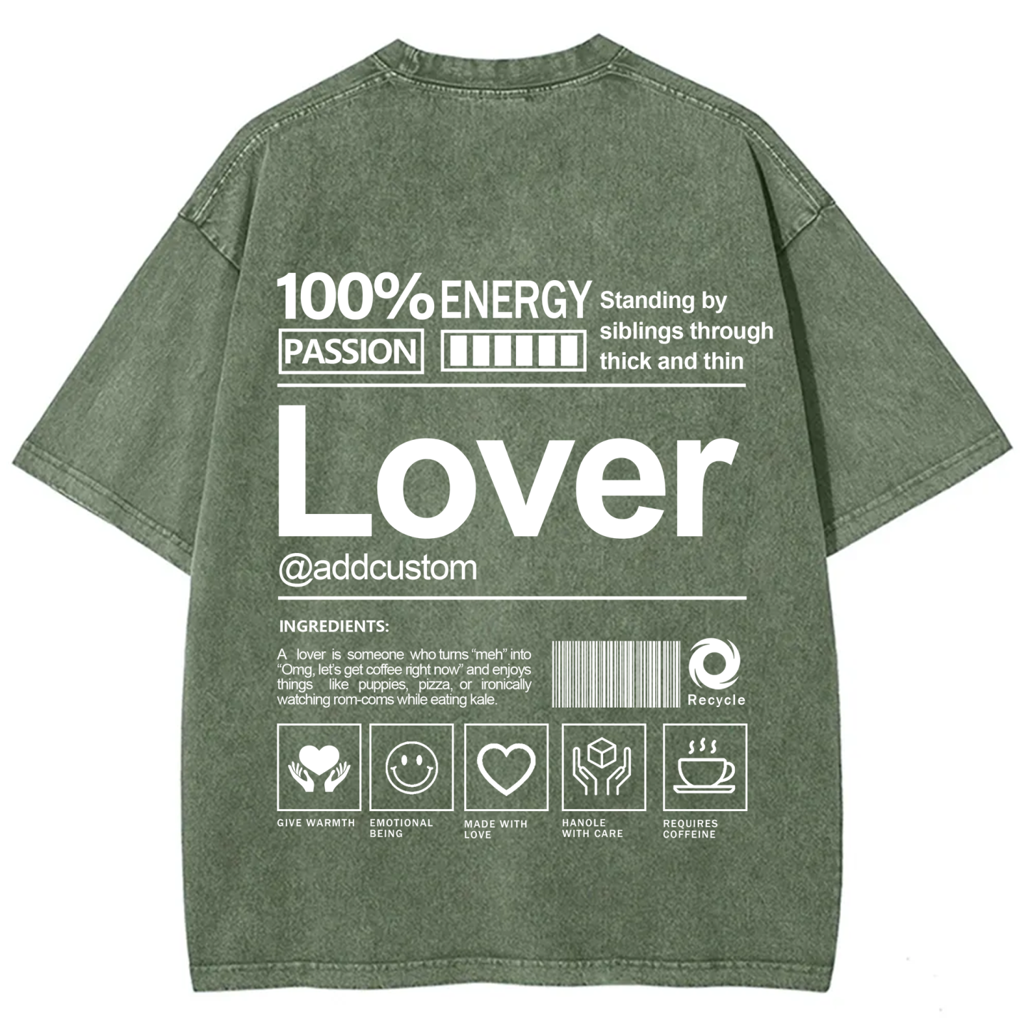 Lover Addcustom Washed T-Shirt