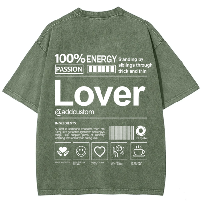Lover Addcustom Washed T-Shirt