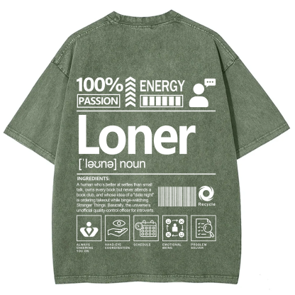 Loner Unisex Fit Washed T-Shirt