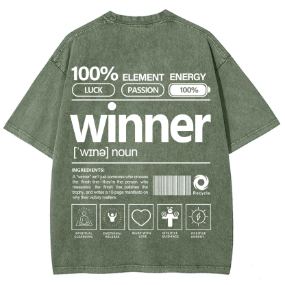 Winner Unisex Fit Washed T-Shirt