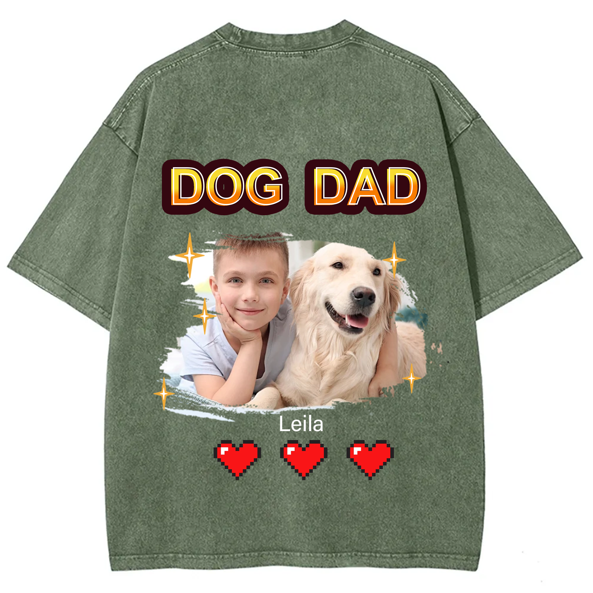 Dog Mom Pixel Photo - Personalized Custom Unisex T-shirt