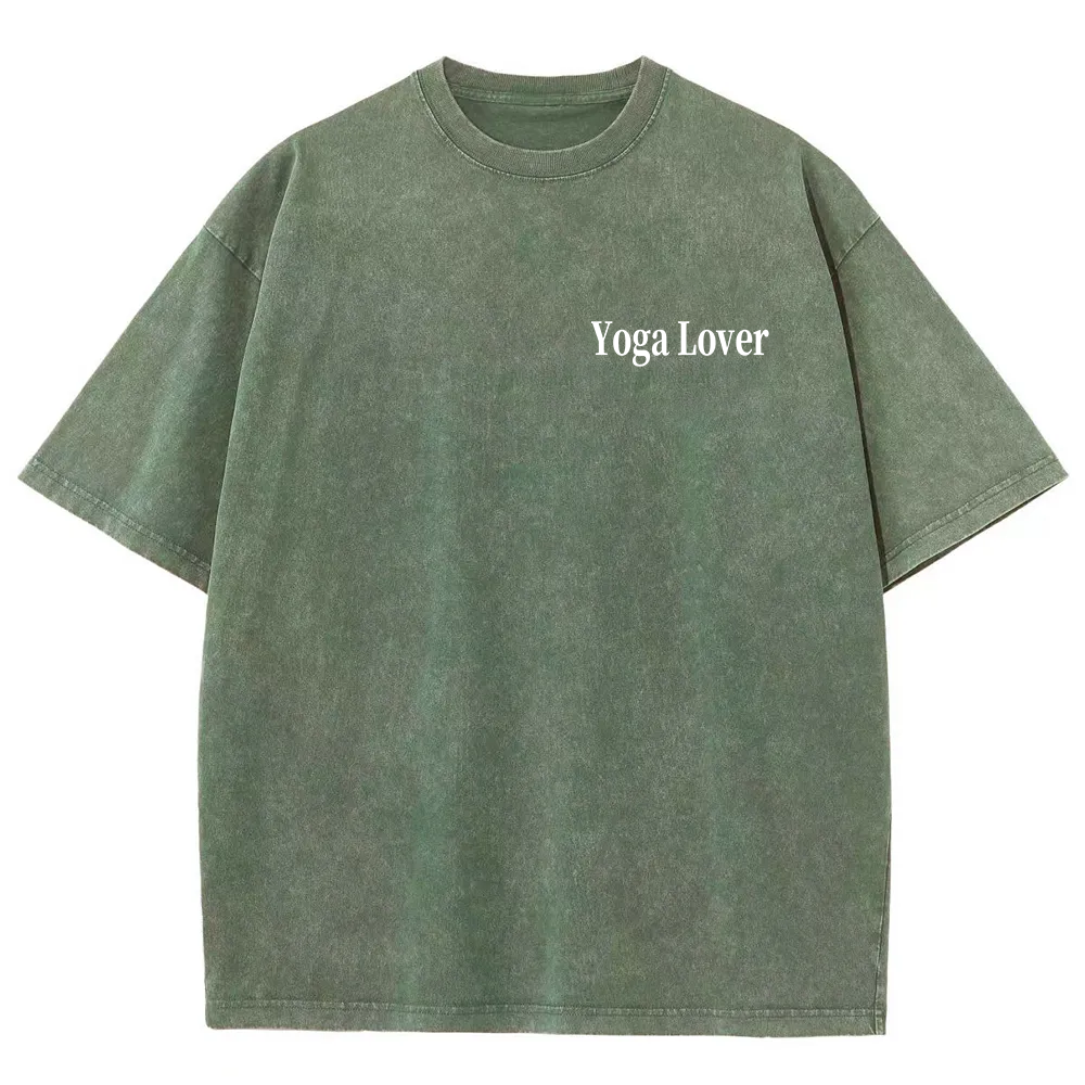 Yoga Lover Casual Washed T-Shirt
