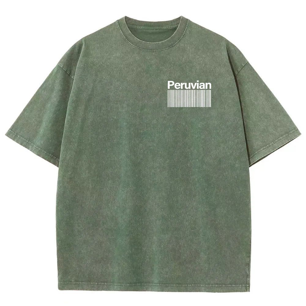 Peruvian Addcustom Unisex Fit  Washed T-Shirt