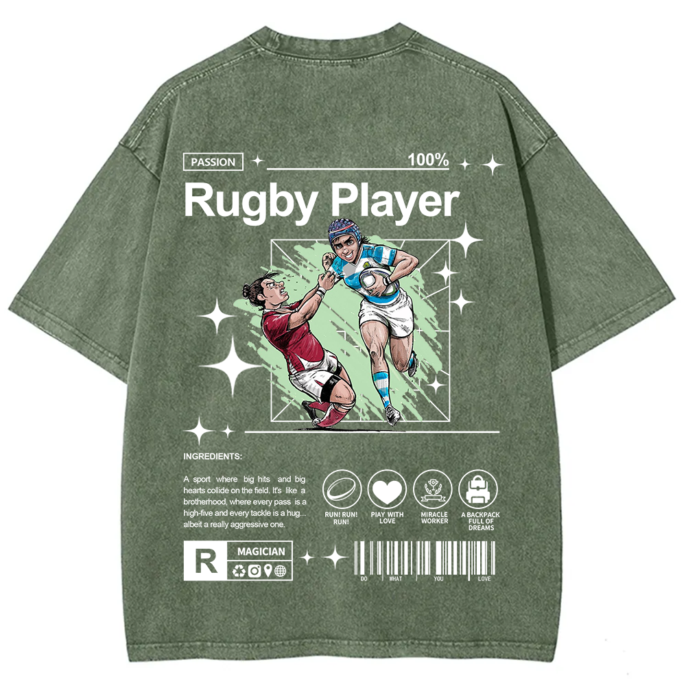 Rugby Player Unisex Fit Washed T-Shirt
