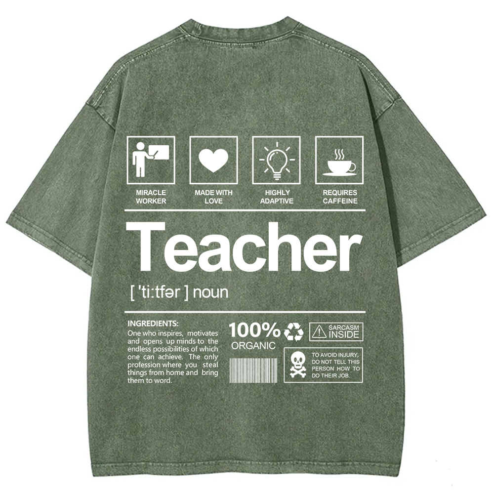 Teacher Unisex Fit Washed T-Shirt
