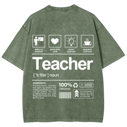 Teacher Unisex Fit Washed T-Shirt